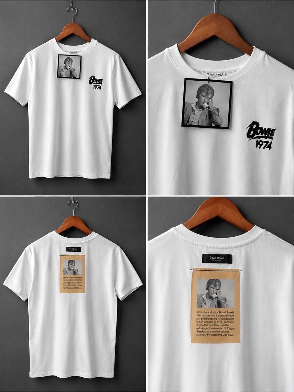 Zara David Bowie 1974 White Graphic T-Shirt Women’s Crew Neck Short Sleeve M
